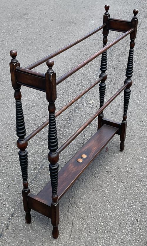 EDWARDIAN MAHOGANY TOWEL RAIL - ADDITIONAL PHOTO 1