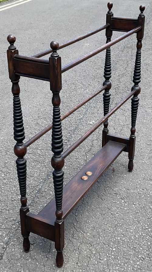 EDWARDIAN MAHOGANY TOWEL RAIL - ADDITIONAL PHOTO 2