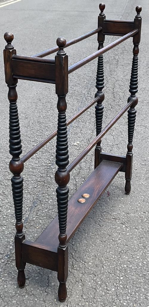 EDWARDIAN MAHOGANY TOWEL RAIL - ADDITIONAL PHOTO 3