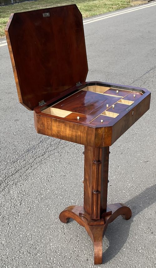 REGENCY MAHOGANY WORKBOX ON STAND - ADDITIONAL PHOTO 6