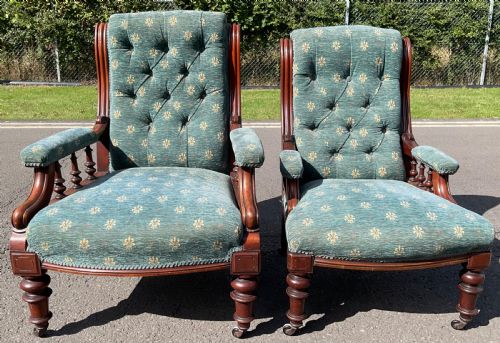 VICTORIAN MAHOGANY FRAMED SETTEE - ADDITIONAL PHOTO 10