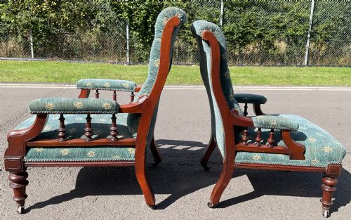VICTORIAN MAHOGANY FRAMED SETTEE - ADDITIONAL PHOTO 11