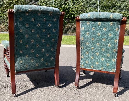 VICTORIAN MAHOGANY FRAMED SETTEE - ADDITIONAL PHOTO 12