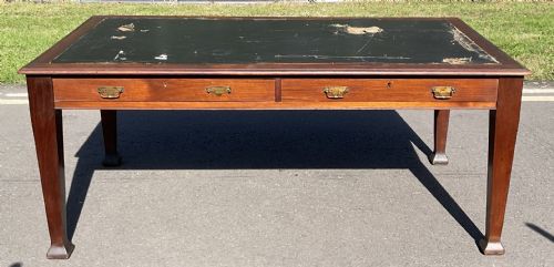 EDWARDIAN MAHOGANY PARTNERS WRITING DESK - ADDITIONAL PHOTO 2