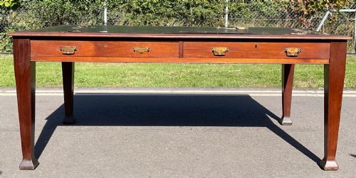 EDWARDIAN MAHOGANY PARTNERS WRITING DESK - ADDITIONAL PHOTO 3