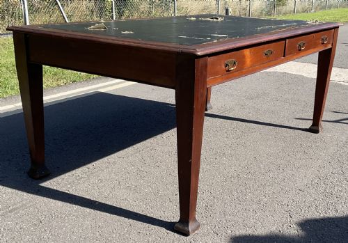 EDWARDIAN MAHOGANY PARTNERS WRITING DESK - ADDITIONAL PHOTO 4