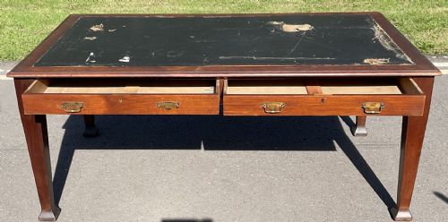 EDWARDIAN MAHOGANY PARTNERS WRITING DESK - ADDITIONAL PHOTO 8