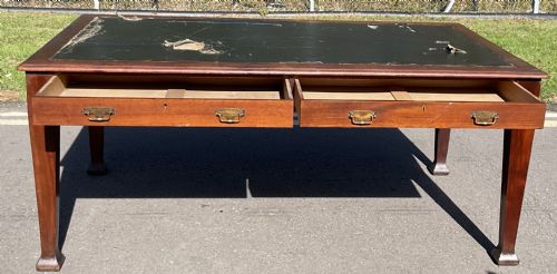 EDWARDIAN MAHOGANY PARTNERS WRITING DESK - ADDITIONAL PHOTO 9