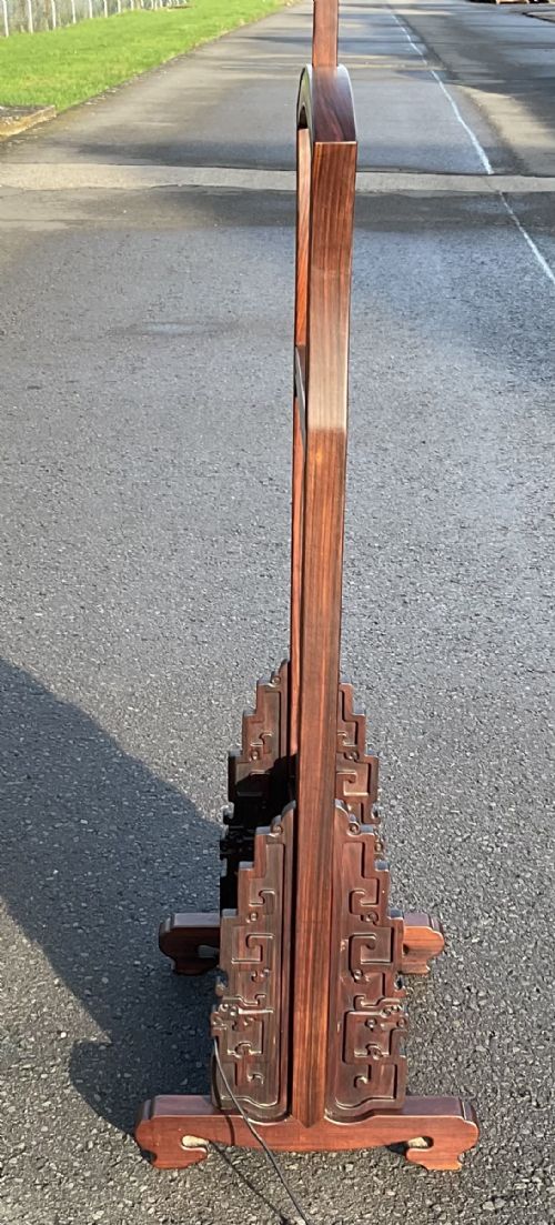 ORIENTAL PADAUK WOOD EXTENDING STANDARD LAMP - ADDITIONAL PHOTO 2