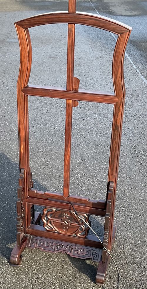 ORIENTAL PADAUK WOOD EXTENDING STANDARD LAMP - ADDITIONAL PHOTO 4
