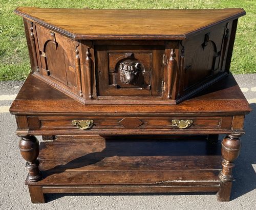ANTIQUE SMALL OAK COURT CUPBOARD - ADDITIONAL PHOTO 1