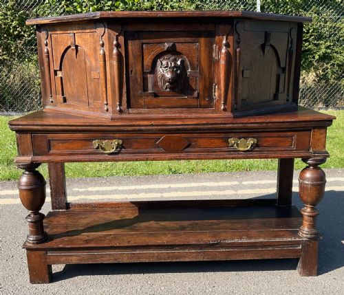 ANTIQUE SMALL OAK COURT CUPBOARD - ADDITIONAL PHOTO 2