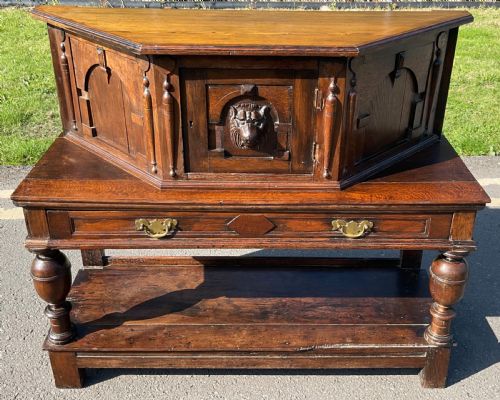 ANTIQUE SMALL OAK COURT CUPBOARD - ADDITIONAL PHOTO 3