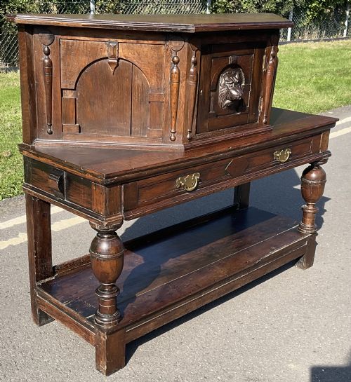 ANTIQUE SMALL OAK COURT CUPBOARD - ADDITIONAL PHOTO 4