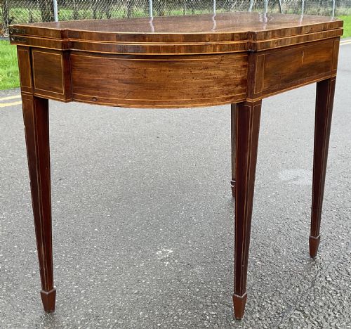 GEORGIAN INLAID MAHOGANY FOLDOVER TEA TABLE - ADDITIONAL PHOTO 5