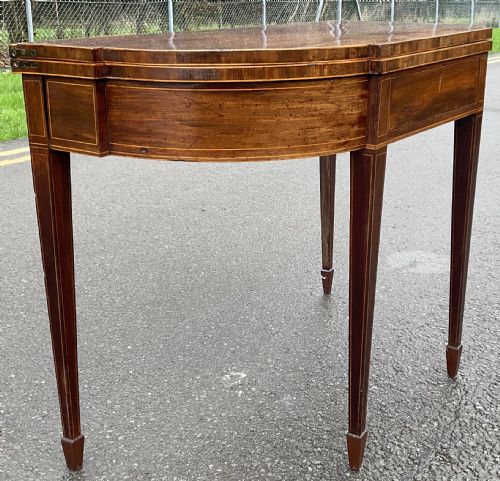 GEORGIAN INLAID MAHOGANY FOLDOVER TEA TABLE - ADDITIONAL PHOTO 6
