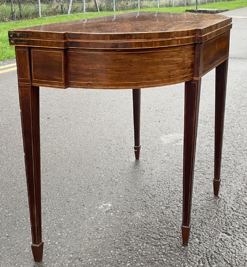 GEORGIAN INLAID MAHOGANY FOLDOVER TEA TABLE - ADDITIONAL PHOTO 8