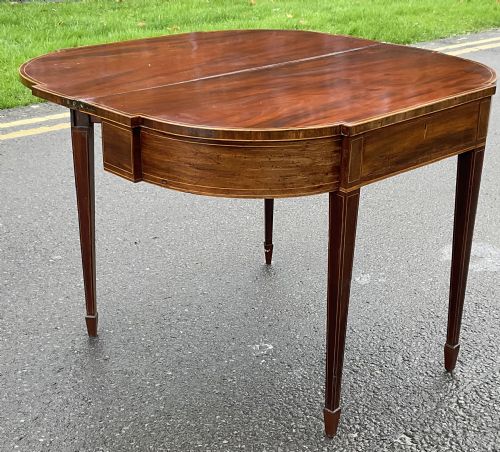 GEORGIAN INLAID MAHOGANY FOLDOVER TEA TABLE - ADDITIONAL PHOTO 10
