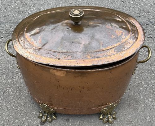 OVAL BRASS LIDDED LOG BIN - ADDITIONAL PHOTO 1