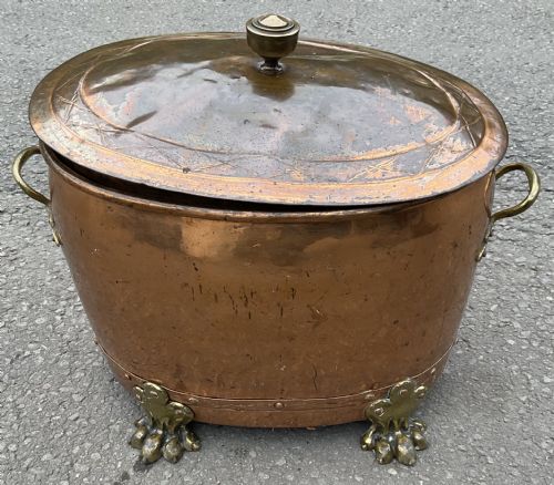 OVAL BRASS LIDDED LOG BIN - ADDITIONAL PHOTO 2