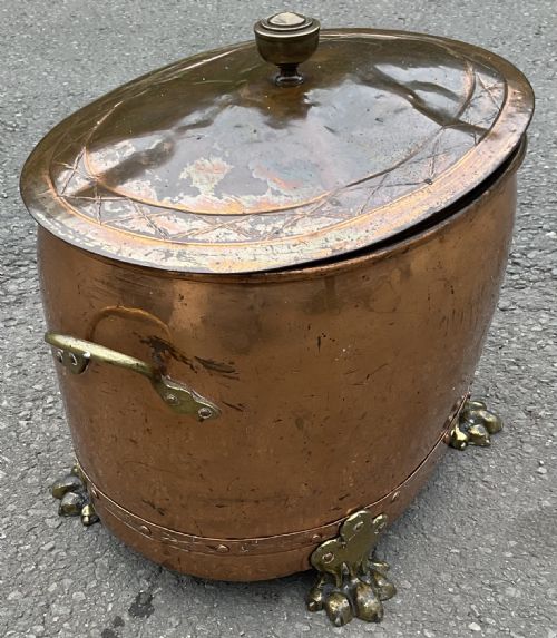 OVAL BRASS LIDDED LOG BIN - ADDITIONAL PHOTO 5