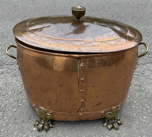 OVAL BRASS LIDDED LOG BIN - ADDITIONAL PHOTO 6