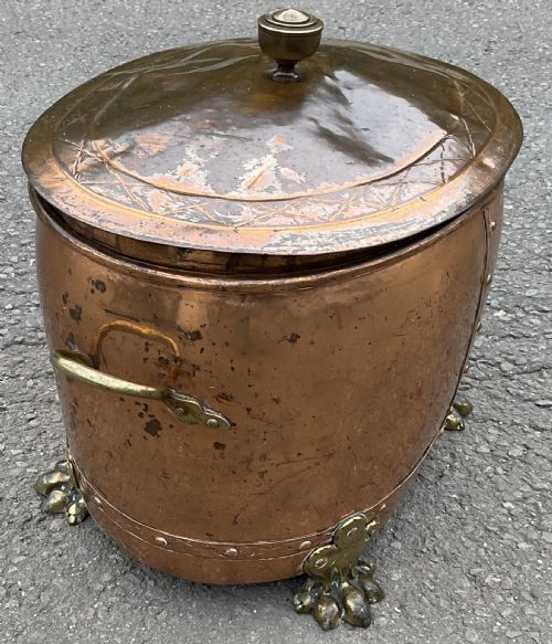 OVAL BRASS LIDDED LOG BIN - ADDITIONAL PHOTO 7