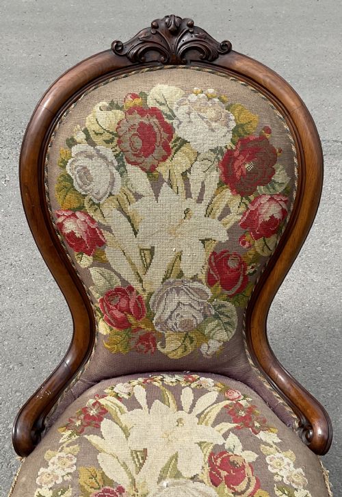 VICTORIAN MAHOGANY FRAMED NURSING CHAIR - ADDITIONAL PHOTO 3