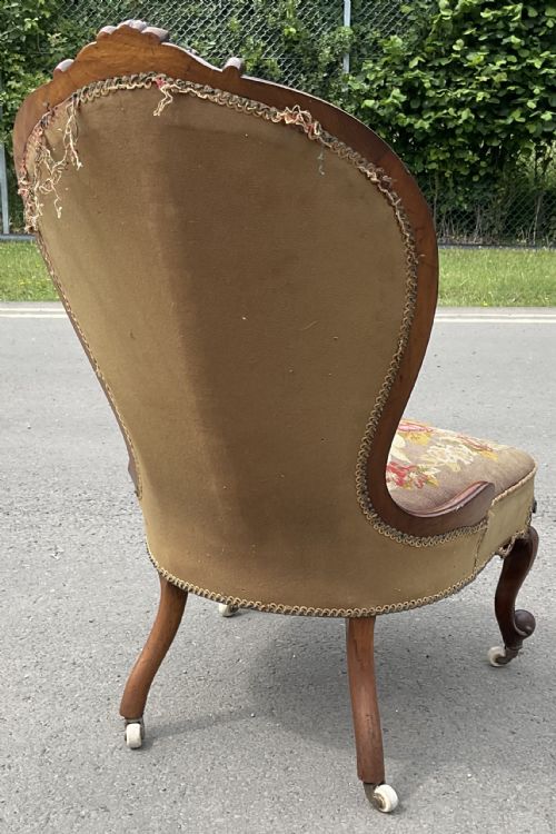 VICTORIAN MAHOGANY FRAMED NURSING CHAIR - ADDITIONAL PHOTO 7