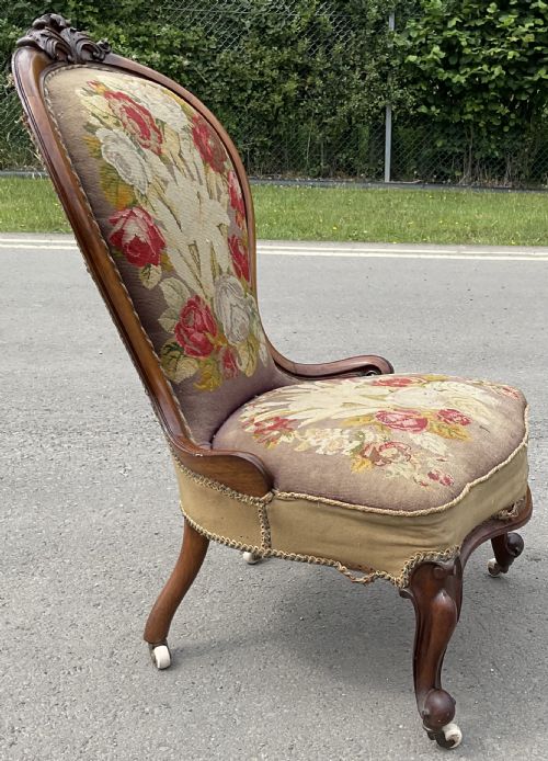VICTORIAN MAHOGANY FRAMED NURSING CHAIR - ADDITIONAL PHOTO 9