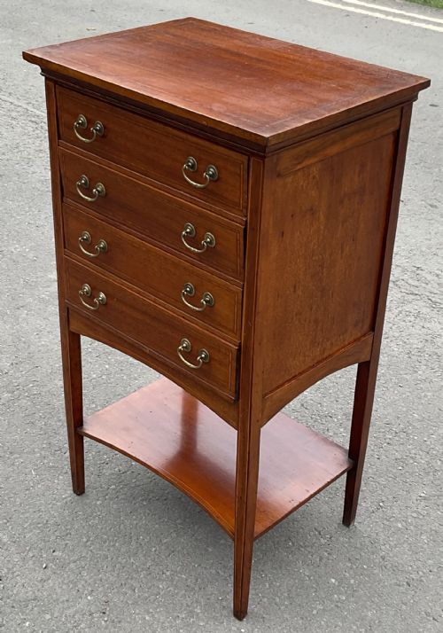 EDWARDIAN INLAID MAHOGANY SHEET MUSIC CABINET - ADDITIONAL PHOTO 2