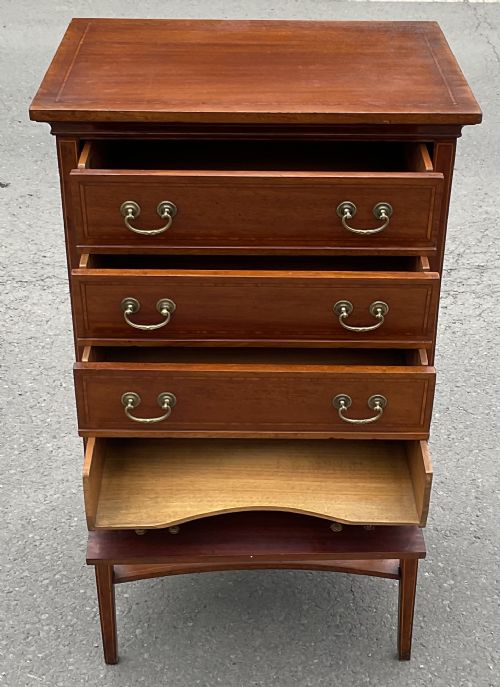 EDWARDIAN INLAID MAHOGANY SHEET MUSIC CABINET - ADDITIONAL PHOTO 3