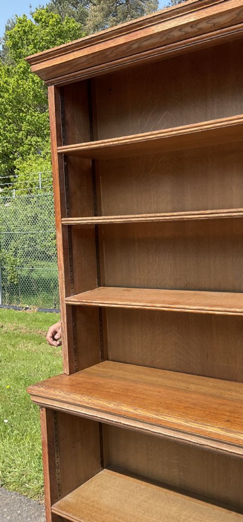 EDWARDIAN OAK LIBRARY BOOKCASE - ADDITIONAL PHOTO 4