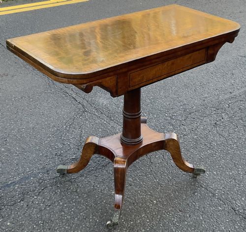 REGENCY MAHOGANY FOLDOVER PEDESTAL CARD TABLE - ADDITIONAL PHOTO 7