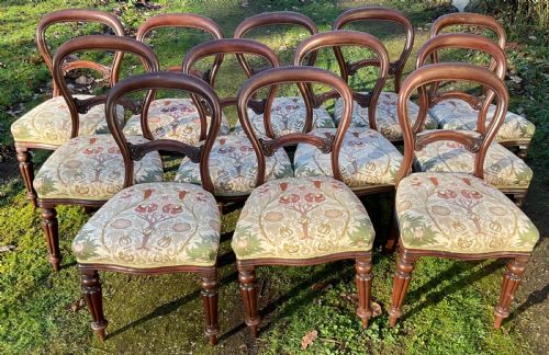 SET OF TWELVE VICTORIAN MAHOGANY DINING CHAIRS - ADDITIONAL PHOTO 1