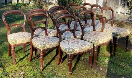 SET OF TWELVE VICTORIAN MAHOGANY DINING CHAIRS - ADDITIONAL PHOTO 3
