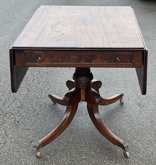 GEORGIAN MAHOGANY LARGE DROPLEAF PEDESTAL TABLE - ADDITIONAL PHOTO 2
