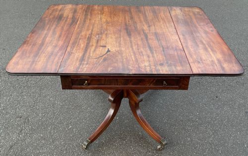 GEORGIAN MAHOGANY LARGE DROPLEAF PEDESTAL TABLE - ADDITIONAL PHOTO 3