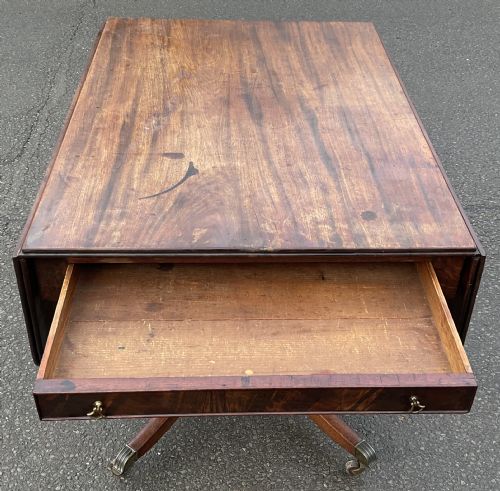 GEORGIAN MAHOGANY LARGE DROPLEAF PEDESTAL TABLE - ADDITIONAL PHOTO 4