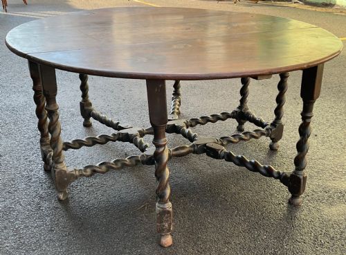 GEORGIAN LARGE OAK DOUBLE GATELEG TABLE - ADDITIONAL PHOTO 1