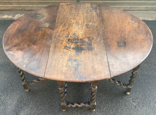 GEORGIAN LARGE OAK DOUBLE GATELEG TABLE - ADDITIONAL PHOTO 3