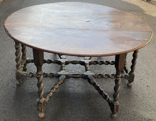 GEORGIAN LARGE OAK DOUBLE GATELEG TABLE - ADDITIONAL PHOTO 4