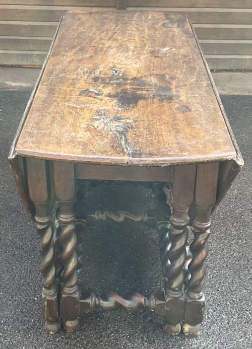 GEORGIAN LARGE OAK DOUBLE GATELEG TABLE - ADDITIONAL PHOTO 5