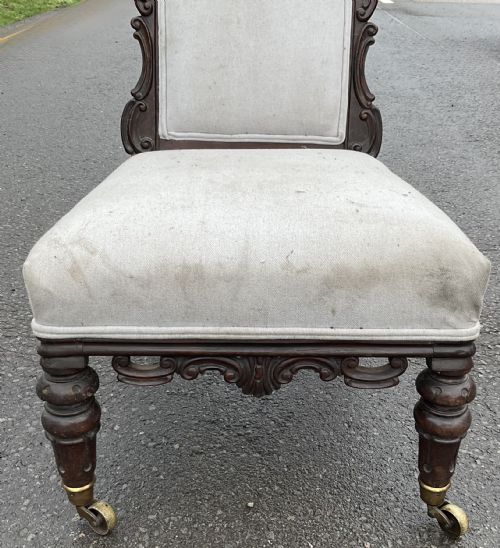 VICTORIAN MAHOGANY PRAYER CHAIR - ADDITIONAL PHOTO 1