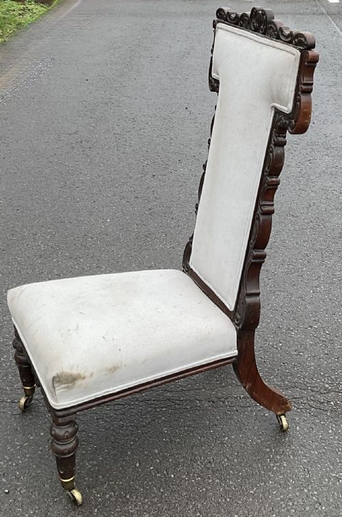 VICTORIAN MAHOGANY PRAYER CHAIR - ADDITIONAL PHOTO 3