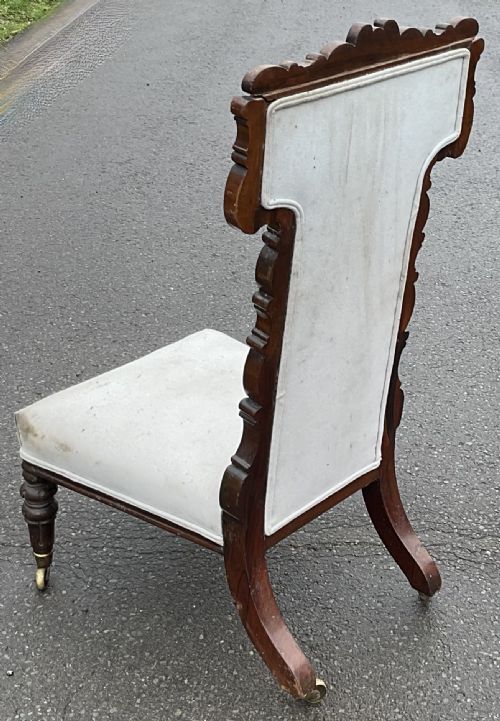VICTORIAN MAHOGANY PRAYER CHAIR - ADDITIONAL PHOTO 4