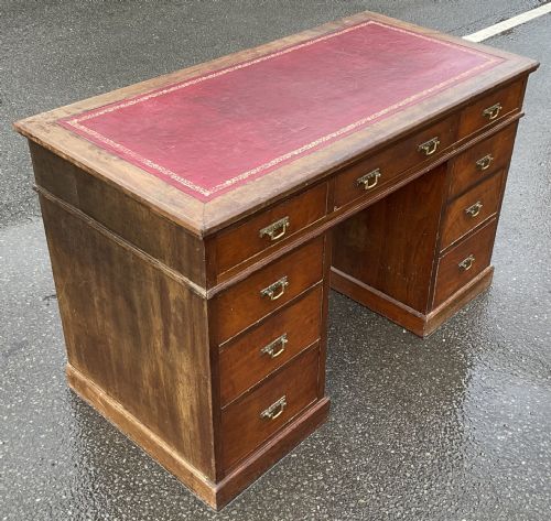 VICTORIAN MAHOGANY KNEEHOLE WRITING DESK - ADDITIONAL PHOTO 4