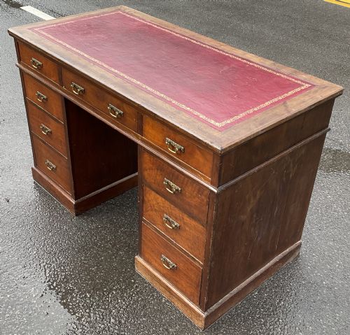 VICTORIAN MAHOGANY KNEEHOLE WRITING DESK - ADDITIONAL PHOTO 6