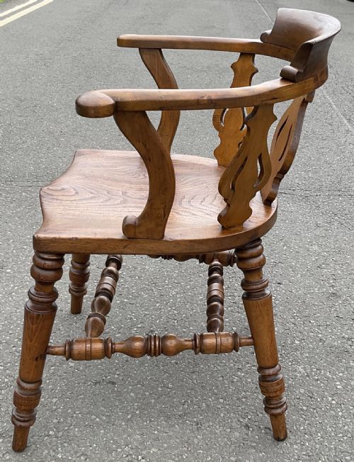 VICTORIAN ELM CAPTAINS ARMCHAIR - ADDITIONAL PHOTO 6