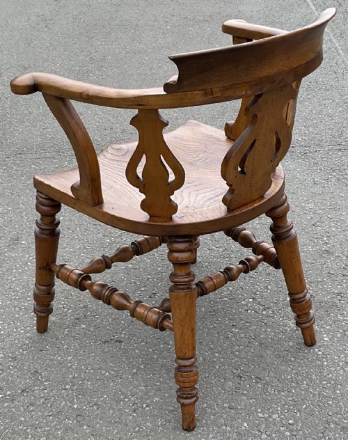 VICTORIAN ELM CAPTAINS ARMCHAIR - ADDITIONAL PHOTO 7
